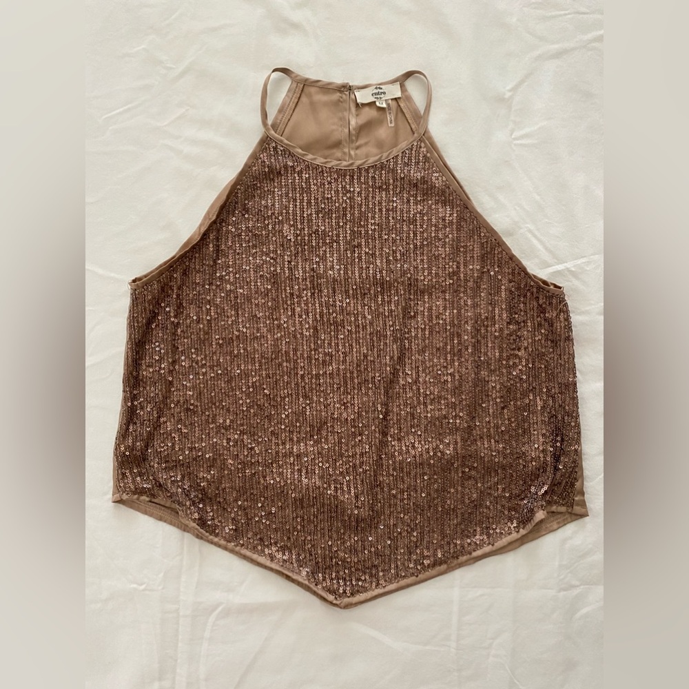 Bronze sparkly tank top